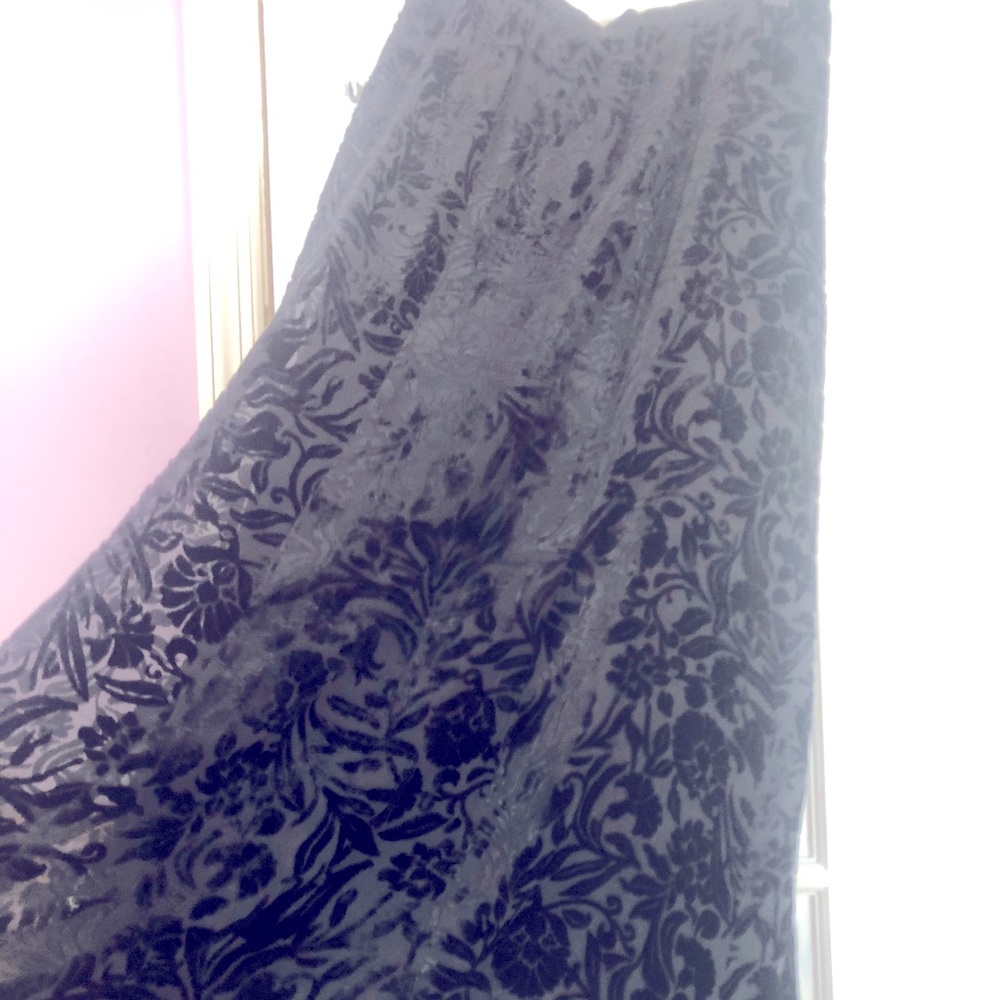 4/$40 Velvet And Sheer Pattern Maxi Skirt